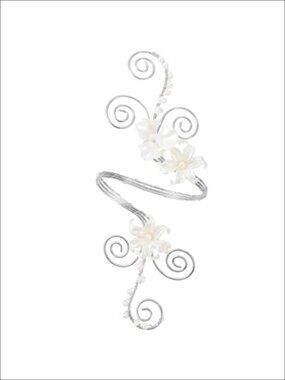 Fairy Flower Arm Cuff Metal Bracelet Adjustable Opening Costume Jewelry